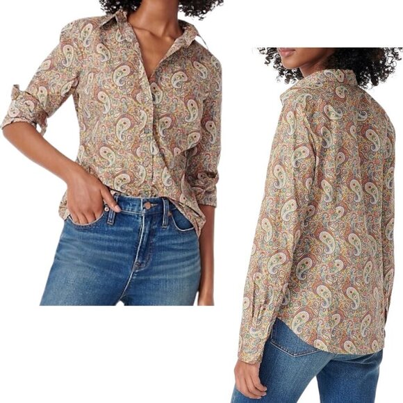 J. Crew Tops - J. Crew, Women’s ‘Slim Perfect Shirt’ Liberty Paisley ‘Lee Manor’ Print, Size 00